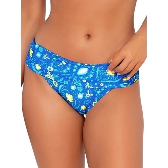 NWT! Sunsets Unforgettable Bikini Swim Bottoms in Pineapple Grove - Size Large - Picture 1 of 7